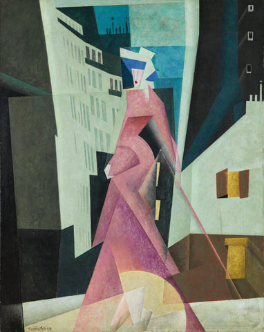 Lyonel Feininger - The Lady in Mauve (1922) Signed - 17" x 22" Fine Art Print