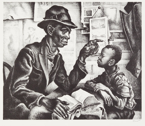Thomas Hart Benton - Instruction (1940) Signed - 17" x 22" Fine Art Print