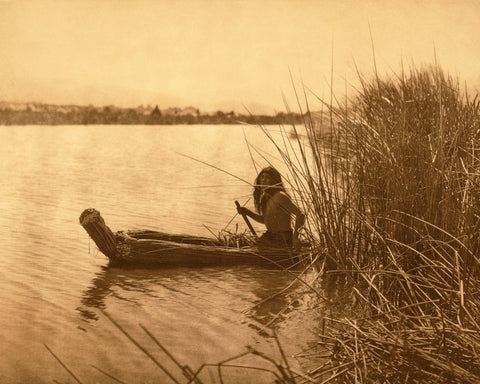 Edward Curtis - Lake Pomo Hunter Native American Indian (1900) - 17" x 22" Print