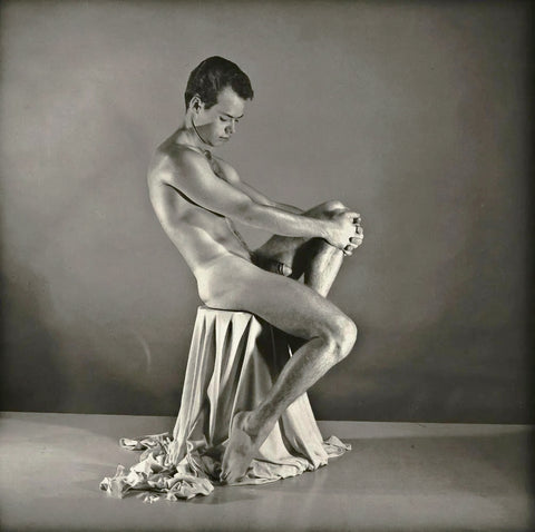 Bruce of LA - Vintage Nude Gay Male Seated Penis 1950s Homoerotic - 17" x 22" Fine Art Print