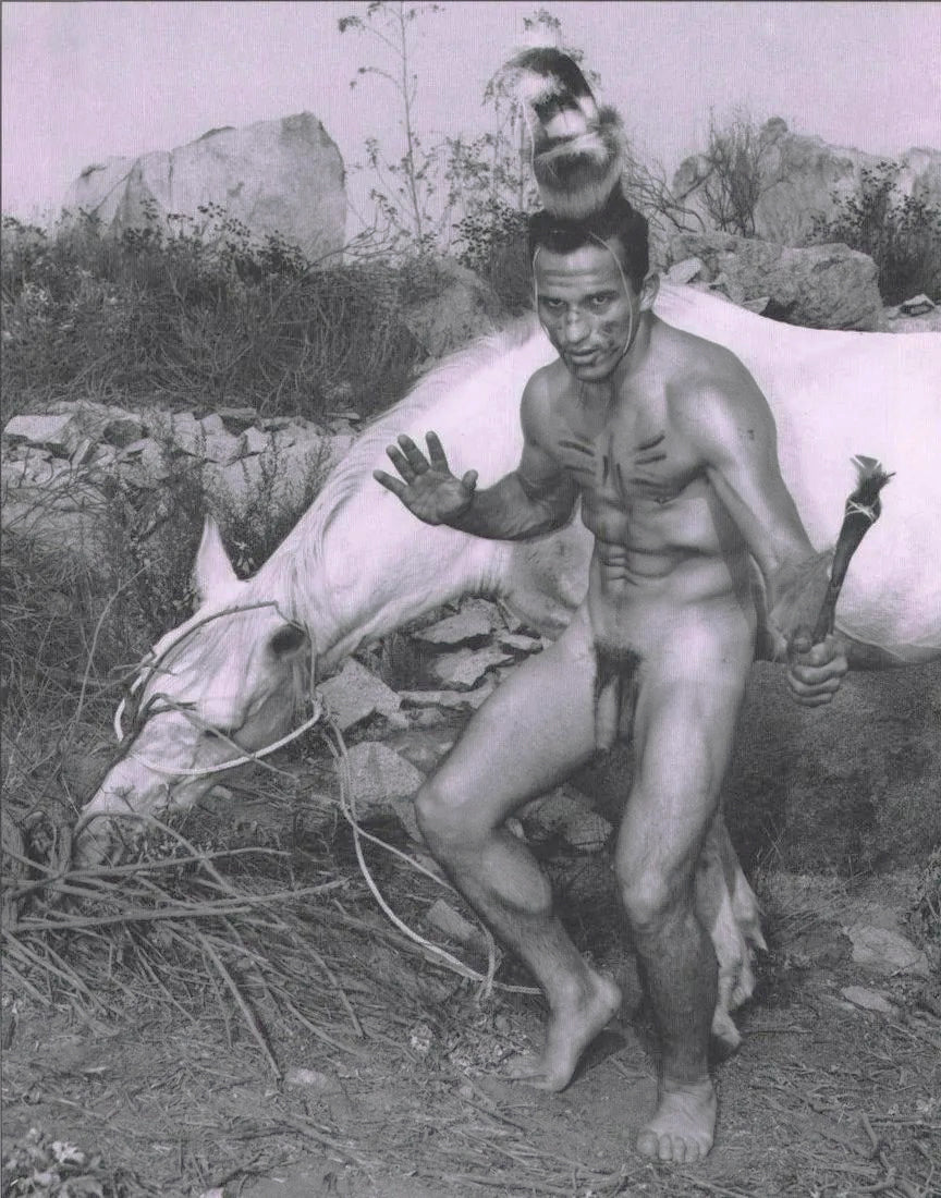 Bruce of LA - Vintage Nude Male in Native American Indian Paint with Horse Gay 1950s Homoerotic - 17" x 22" Fine Art Print