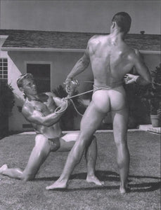 Bruce of LA - Two Nude Males Wrestling 1960s Gay Interest - 17" x 22" Art Print