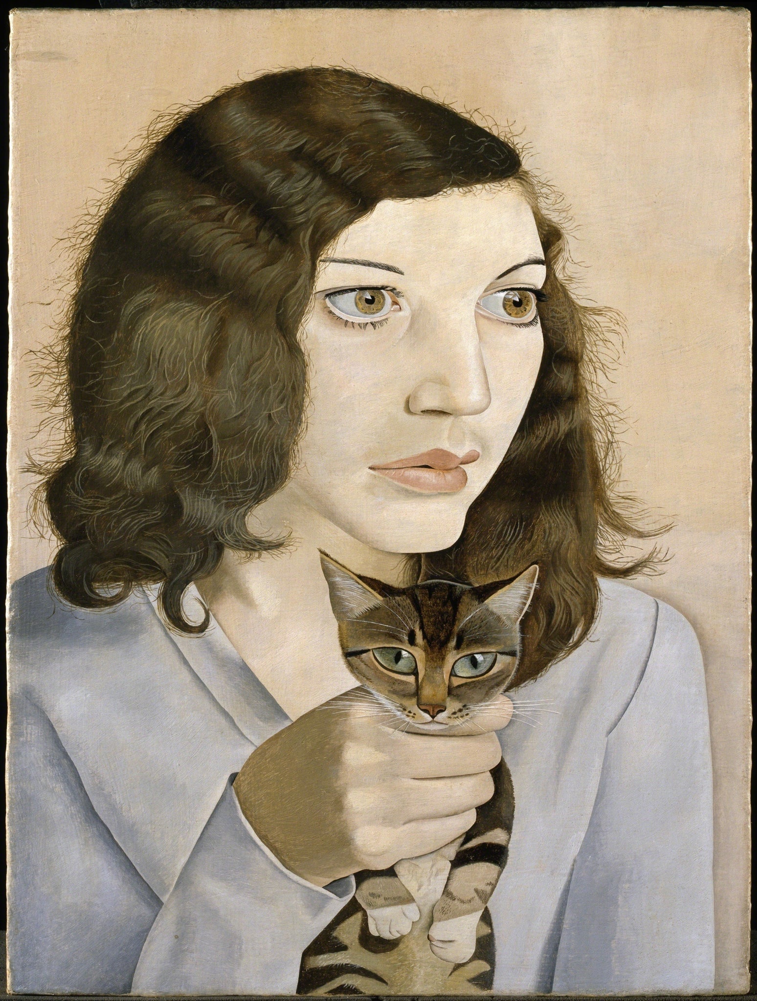 Lucian Freud - Girl with a Kitten (1947) - 17" x 22" Fine Art Print