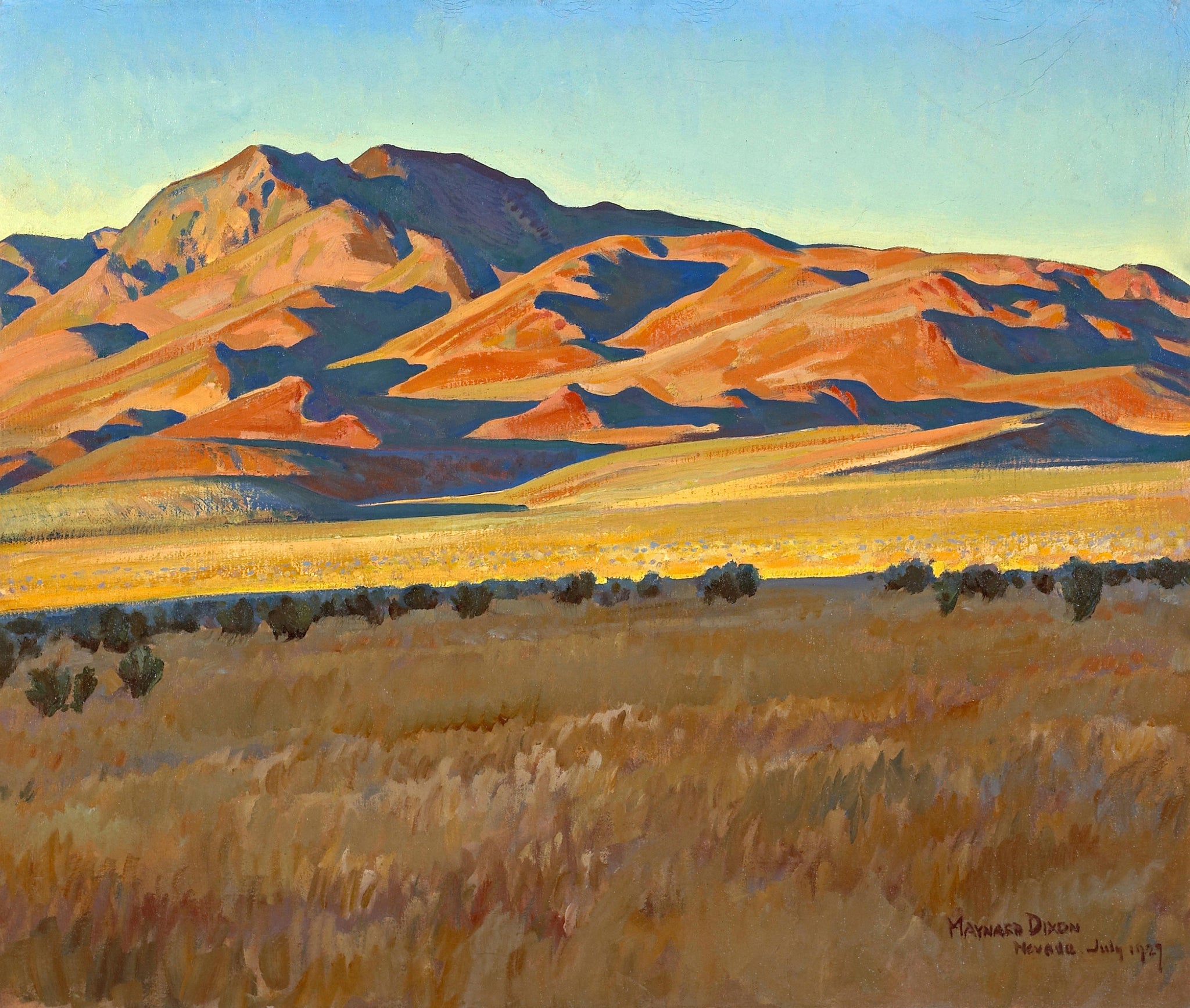 Maynard Dixon - Mountains in Sunset Light (1927) Signed - 17"x22" Fine Art Print