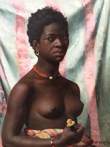 Jacques Blanquer - Portrait of Koiriala, Nude Senegalese Girl - 17" x 22" Print