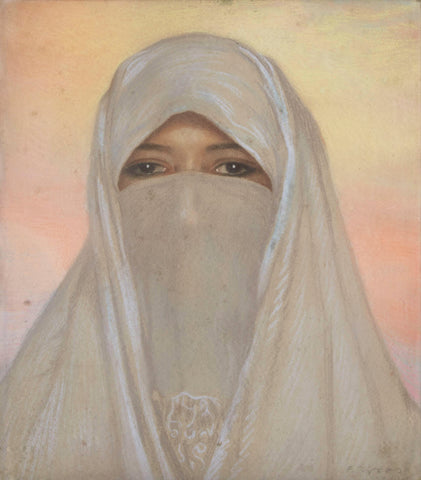 Francisco Gras - Veiled Woman (circa 1900) - 17" x 22" Fine Art Print