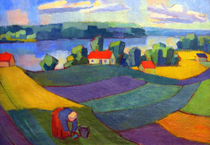 Gabriele Münter - View of Esrum Lake (1918) - 17" x 22" Fine Art Print