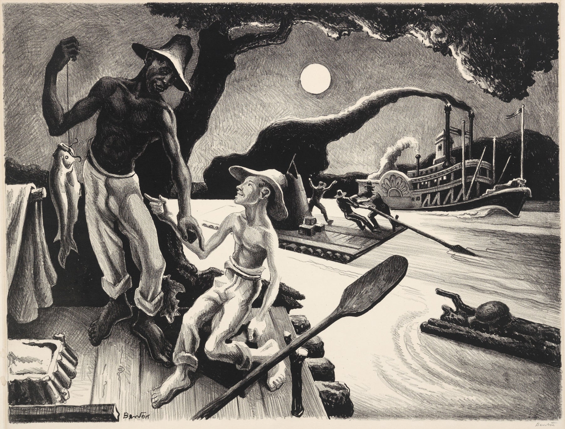 Thomas Hart Benton - Huck Finn (1936) - 17" x 22" Fine Art Print