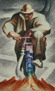 Harold Lehman - The Driller (1937) - 17" x 22" Fine Art Print