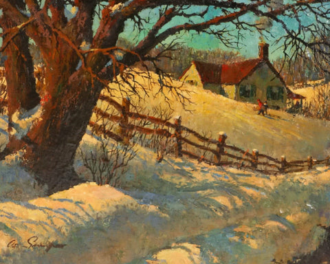 Arthur Sarnoff - Winter Morning Landscape (1940s) - 17" x 22" Fine Art Print