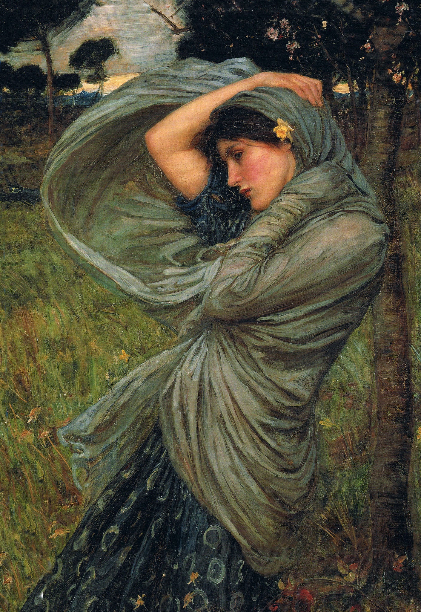 John William Waterhouse - Boreas (1903) Green Dress - 17" x 22" Fine Art Print