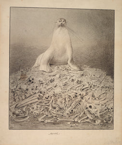 Alfred Kubin - Macht (1903) Seal on Skulls & Bones - 17" x 22" Fine Art Print