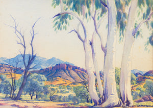 Albert Namatjira - Central Australian Landscape (1950s) - 17"x22" Fine Art Print