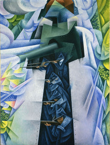 Gino Severini - Armored Train in Action (1915) WW1 - 17" x 22" Fine Art Print