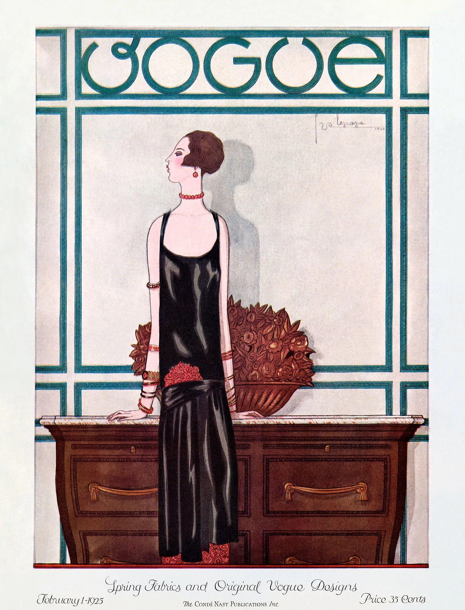Georges LePape - Vogue Cover Art (1925) Art Deco Fashion - 17" x 22" Art Print