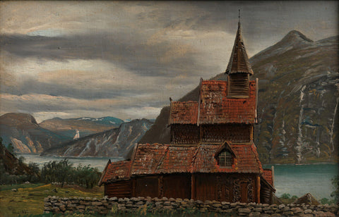 Knud Baade - Urnes Stave Church in Sogn (1832) - 17" x 22" Fine Art Print