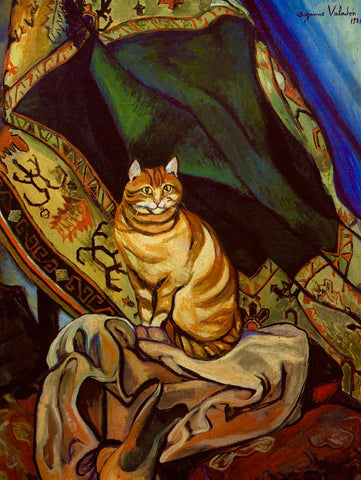 Suzanne Valadon - Raminou Sitting on a Cloth (1920) Cat - 17"x22" Fine Art Print