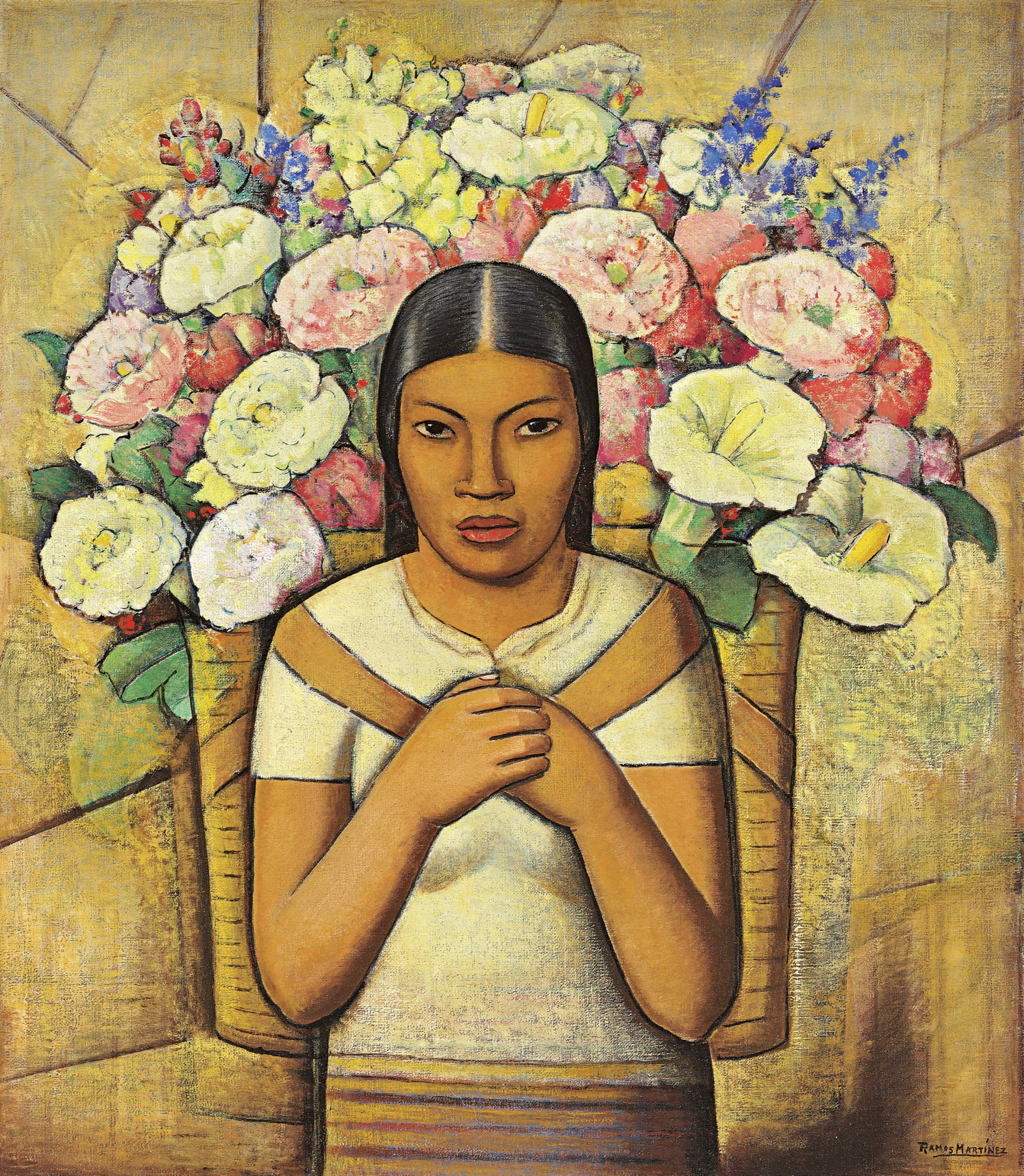 Alfredo Ramos Martinez - Flower Vendor Girl (1934) - 17" x 22" Fine Art Print