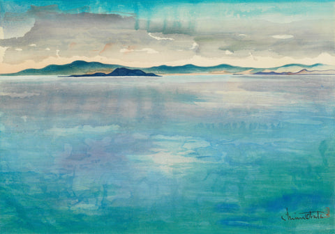 Chiura Obata - Before the Rain, Mono Lake (1930) - 17" x 22" Fine Art Print