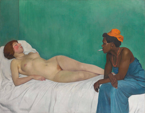 Felix Vallotton - The White and the Black (1913) Nude - 17" x 22" Fine Art Print