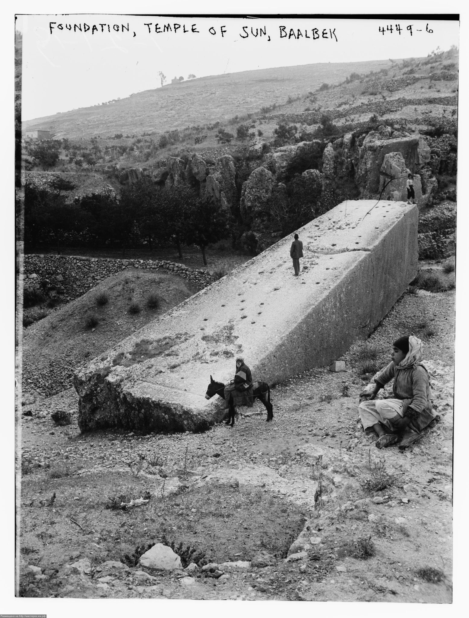 Colossal Stone, Temple of Sun, Baalbek Lebanon (circa 1910) - 17"x22" Art Print