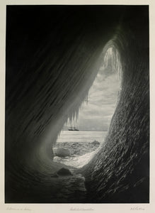 Herbert Ponting - A Cavern in an Iceberg, Antarctica (1910) - 17"x22" Art Print