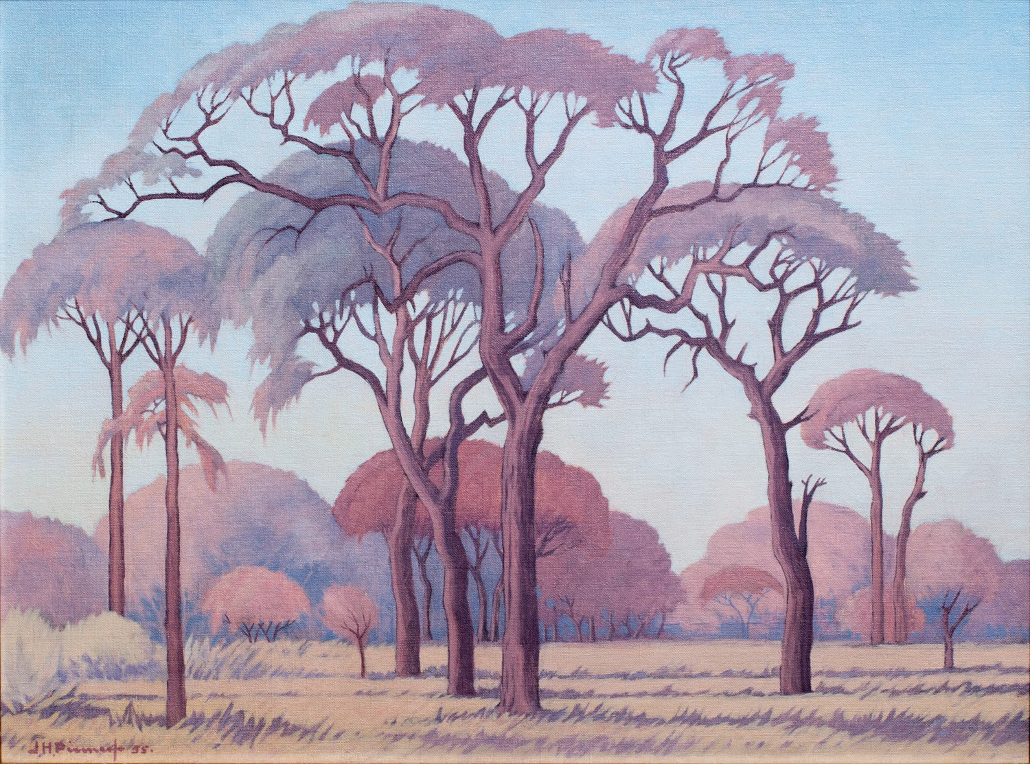 Jacobus Hendrik Pierneef - Lowveld Landscape Acacia Trees (1935) - 17"x22" Print