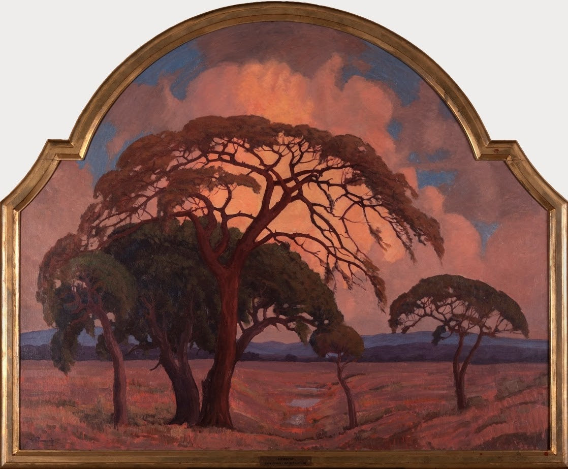 Jacobus Hendrik Pierneef - Acacia Trees in a Drift (1930s) - 17" x 22" Art Print