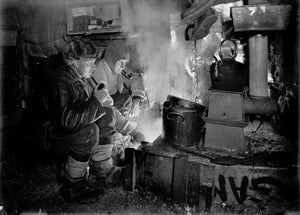 Herbert Ponting - Cooking Whale Blubber Antarctic Expedition (1911) - 17" x 22" Fine Art Print