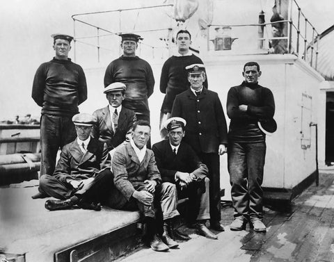 Herbert Ponting - Surviving Expedition Members Aboard Terra Nova (1913) - 17"x22" Fine Art Print