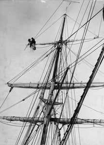 Frank Hurley - Photographer Endurance Ship's Mast Antarctica (1914) - 17" x 22" Fine Art Print