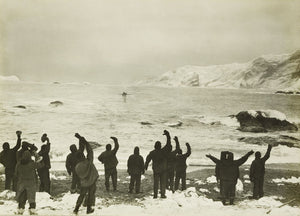 Frank Hurley - Endurance Crew Wave Farewell Elephant Island Antarctica (1916) - 17"x22" Fine Art Print