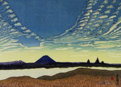 Junichiro Sekino - Mount Fuji from Tamagawa (1986) - 17" x 22" Fine Art Print