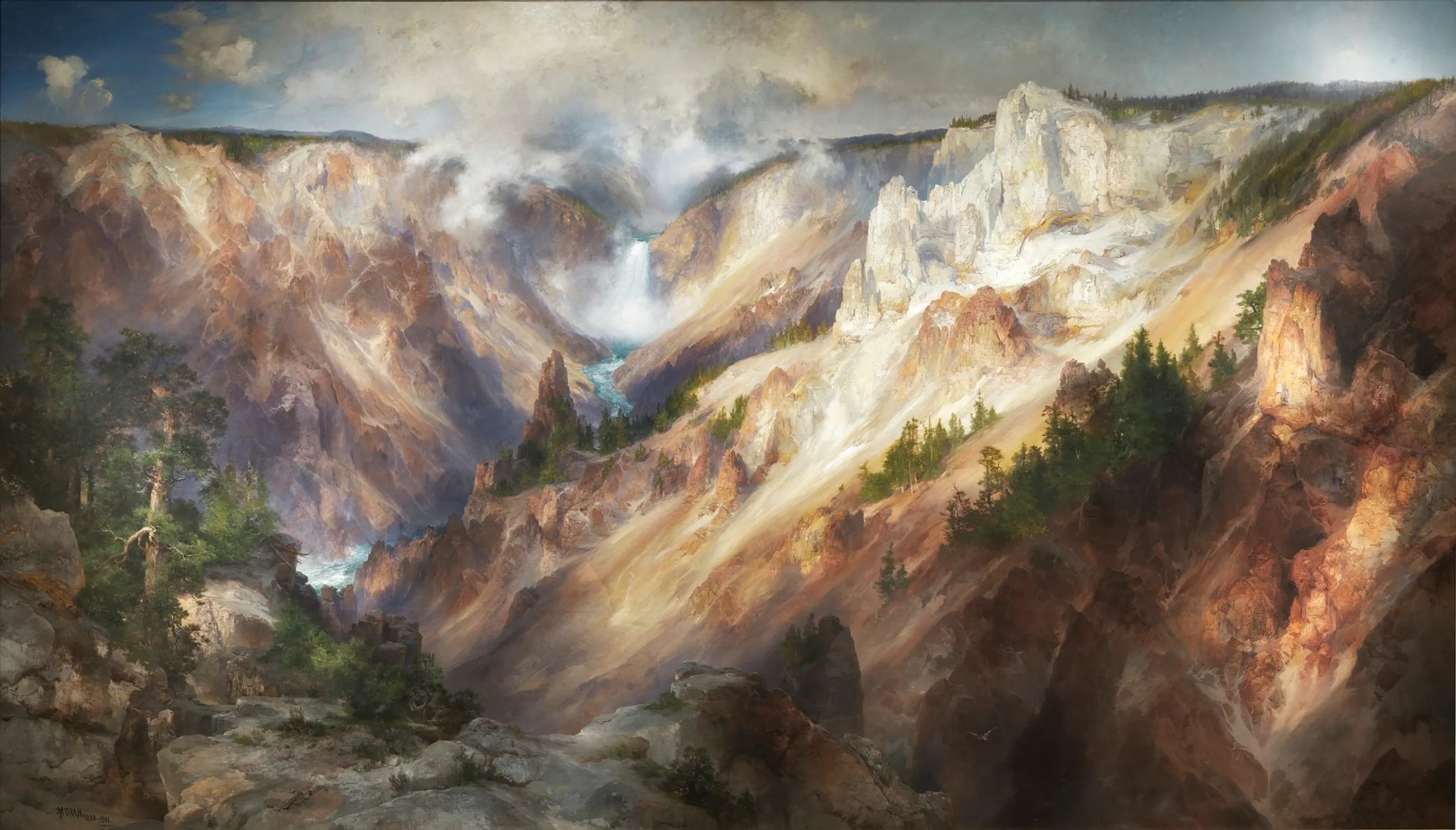 Thomas Moran - The Grand Canyon of the Yellowstone (1893-1901) - 17" x 22" Print