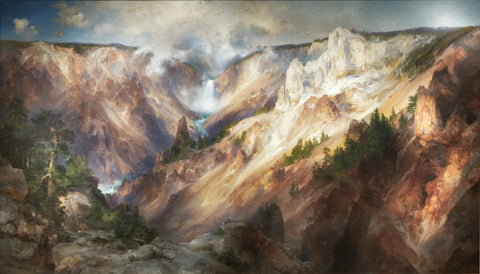 Thomas Moran - The Grand Canyon of the Yellowstone (1893-1901) - 17" x 22" Print