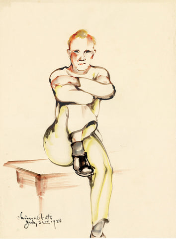 Chiura Obata - Study of a Seated Man (1934) - 17" x 22" Fine Art Print