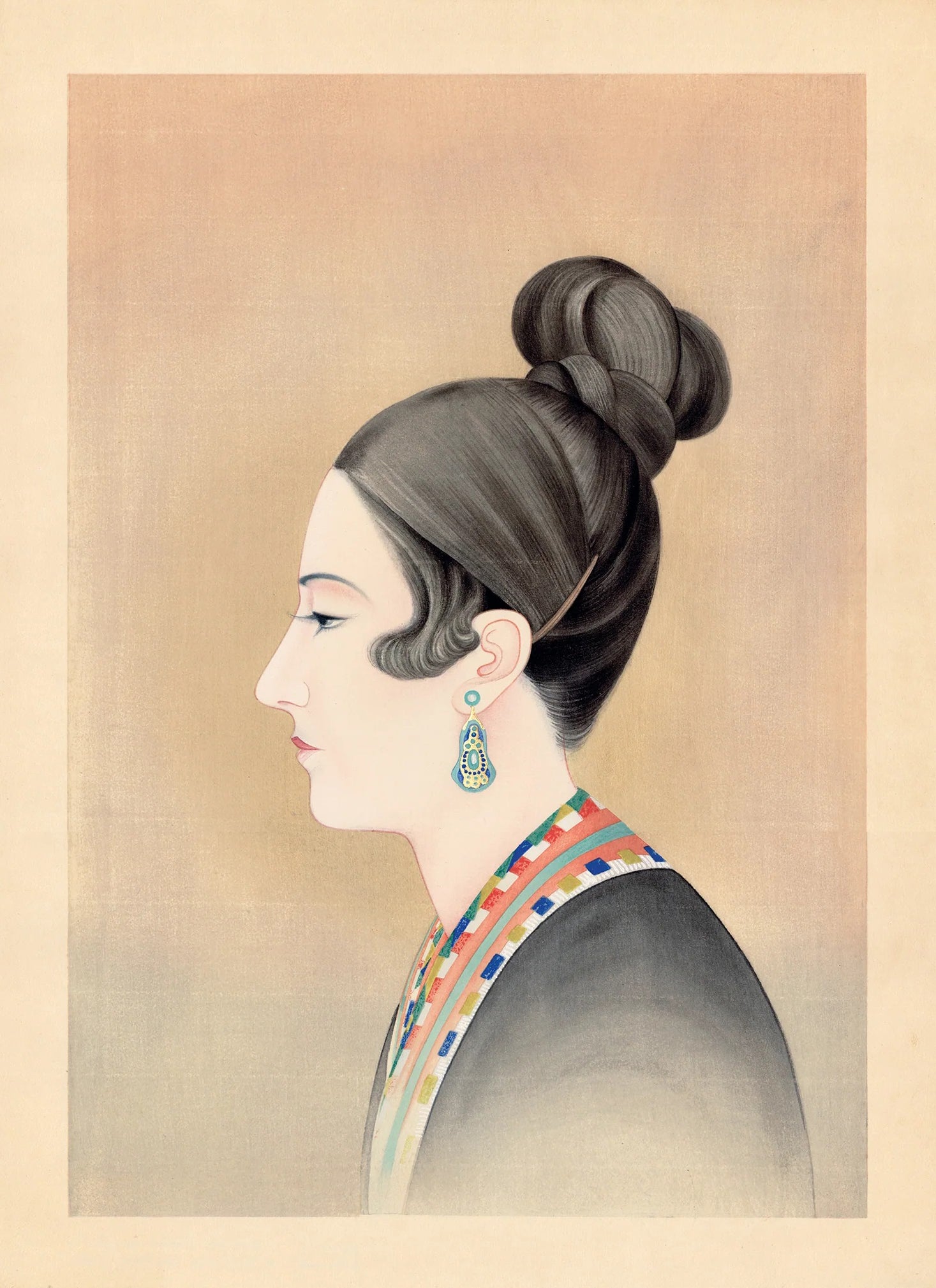 Chiura Obata - Before Singing: Madame Talia Savanieva (1930) - 17"x22" Art Print