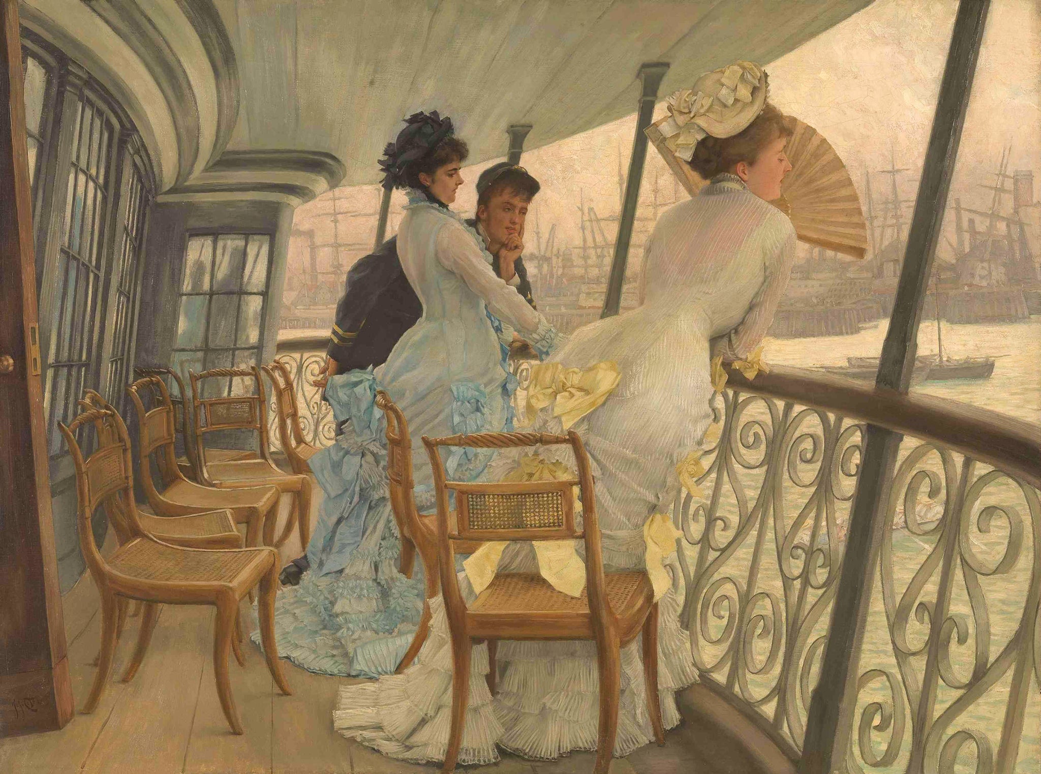 James Tissot - The Gallery of HMS Calcultta, Portsmouth (1876) - 17" x 22" Print