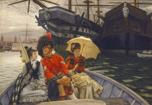 James Tissot - Portsmouth Dockyard (1877) How Happy I Could be with Either - 17"x22" Fine Art Print