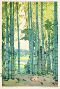 Hiroshi Yoshida - Bamboo Grove (1939) Japanese Woodprint - 17" x 22" Art Print