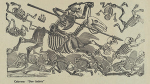 Jose Guadalupe Posada - The Skeleton of Don Quixote (1910) - 17" x 22" Art Print