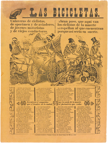 Jose Guadalupe Posada - Las Bicicletas (1913) - 17" x 22" Fine Art Print