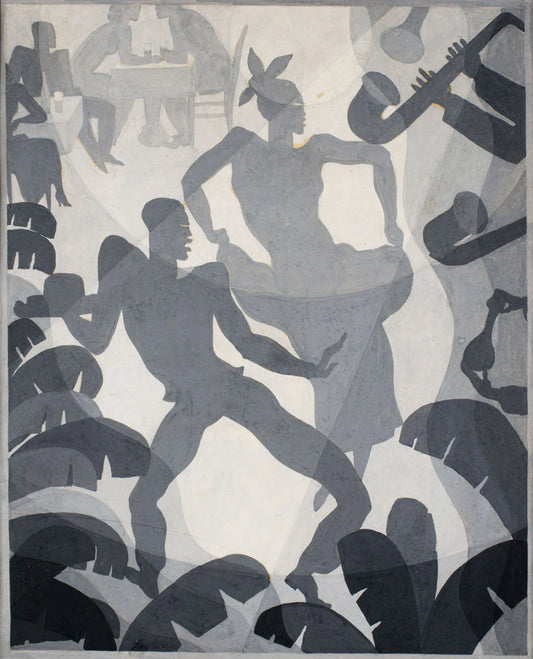 {{ product_title }} Fine Art Print | {{ product_vendor }} Jakero77 Aaron Douglas - Dance (1930) Cabaret and Clubs - 17" x 22" Fine Art Print Art Print  Jakero77
