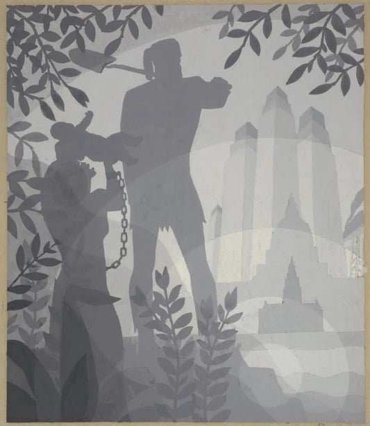 {{ product_title }} Fine Art Print | {{ product_vendor }} Jakero77 Aaron Douglas - The Founding of Chicago (1933) - 17" x 22" Fine Art Print Art Print  Jakero77