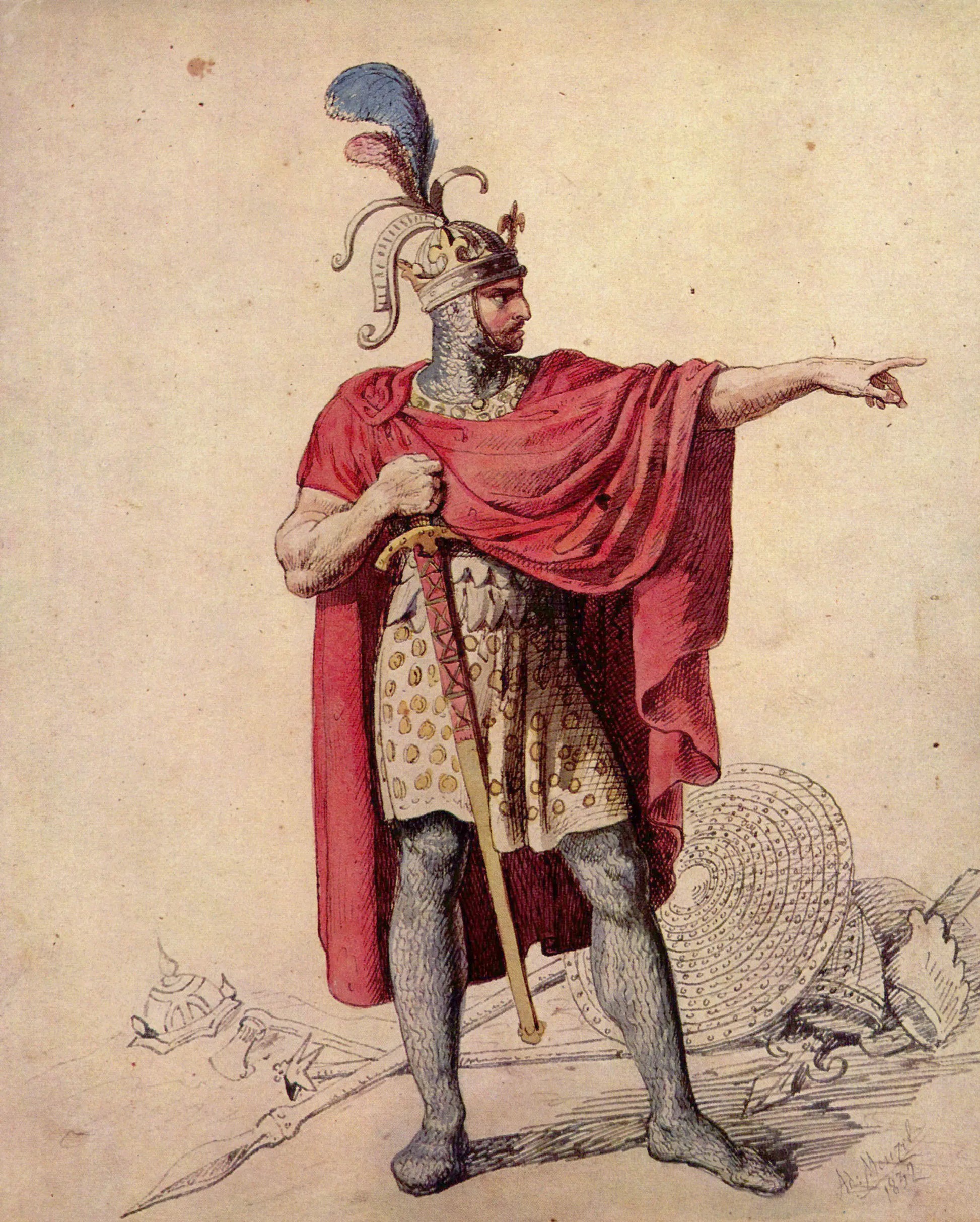 {{ product_title }} Fine Art Print | {{ product_vendor }} Jakero77 Adolf Friedrich Erdmann von Menzel - Alfred the Great (1832) Signed - 17"x22" Print Art Print  Jakero77