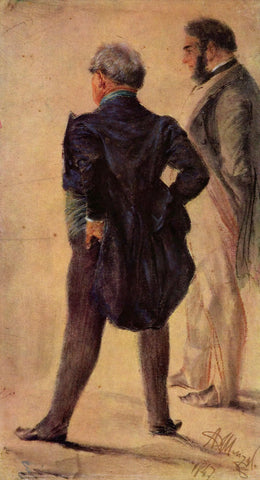 {{ product_title }} Fine Art Print | {{ product_vendor }} Jakero77 Adolph von Menzel - Art Viewer (1847) Signed, Dated - 17" x 22" Fine Art Print Art Print  Jakero77