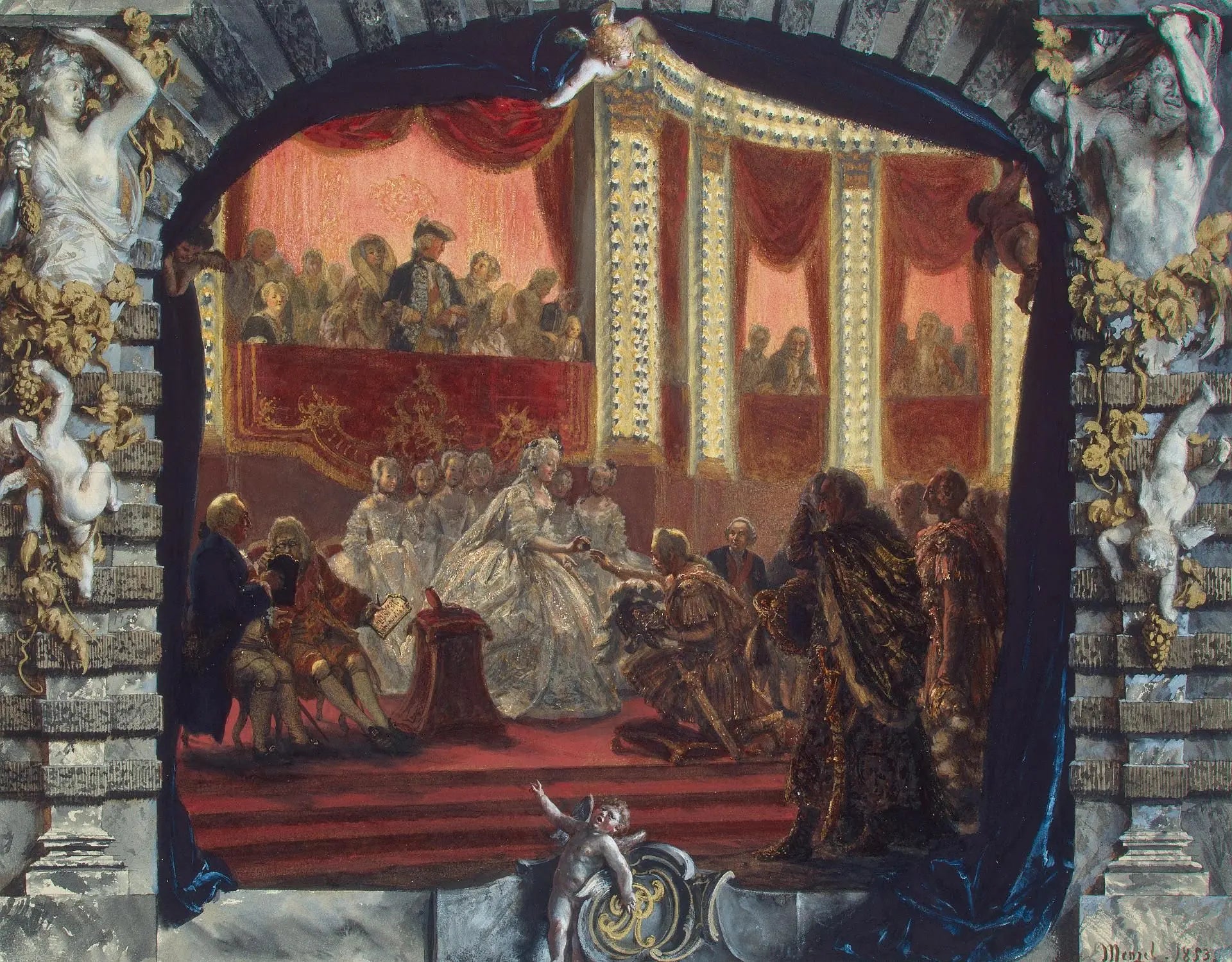 {{ product_title }} Fine Art Print | {{ product_vendor }} Jakero77 Adolph von Menzel - Awards Ceremony Lustgarten 1750 Signed - 17" x 22" Art Print Art Print  Jakero77