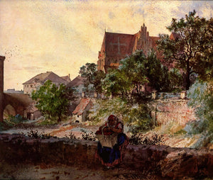 {{ product_title }} Fine Art Print | {{ product_vendor }} Jakero77 Adolph von Menzel - Church of Sts. Peter and Paul, Strzegom (1847) Signed - 17"x22" Fine Art Print Art Print  Jakero77