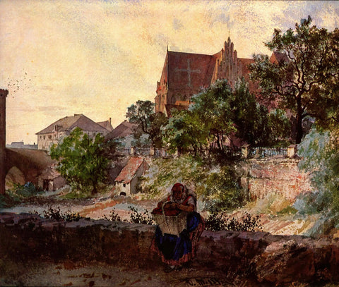 {{ product_title }} Fine Art Print | {{ product_vendor }} Jakero77 Adolph von Menzel - Church of Sts. Peter and Paul, Strzegom (1847) Signed - 17"x22" Fine Art Print Art Print  Jakero77