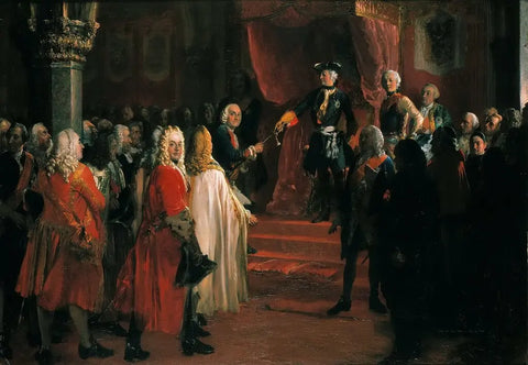 {{ product_title }} Fine Art Print | {{ product_vendor }} Jakero77 Adolph von Menzel - Frederick II Silesian Alliance (1855) - 17" x 22" Art Print Art Print  Jakero77